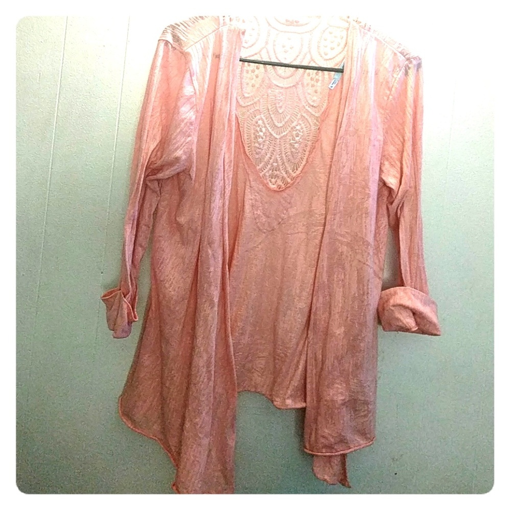 Maurices lightweight coral cardigan